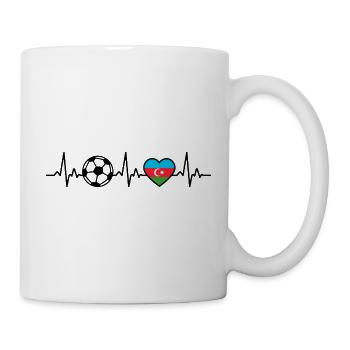 Aserbaidschan Fußball Herzschlag Aserbaidschan - Tasse - Weiß - Rechts