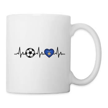 Kosovo Football Heartbeat Kosovo - Mug blanc - blanc - Droite