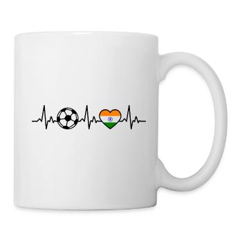 Football Inde Heartbeat Inde - Mug blanc - blanc - Droite