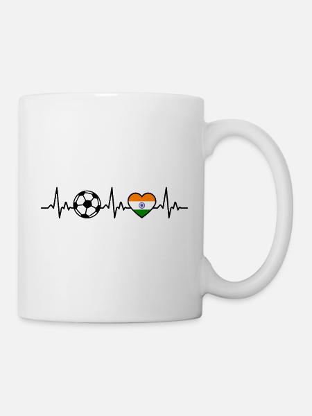 Indien Fußball Herzschlag Indien - Tasse - Weiß