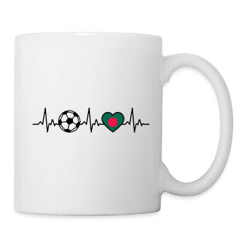 Battement de cœur du football du Bangladesh - Mug blanc - blanc - Droite
