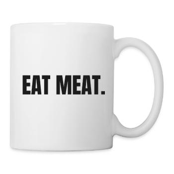 EAT MEAT | Carnivore Steak Statement - Tasse - Weiß - Rechts