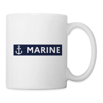 Navy Blue Background – Sailor Style - Mug - white - Right