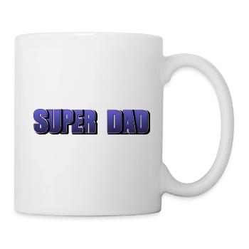 Schriftzug Super Dad für den besten Vater - Tasse - Weiß - Rechts