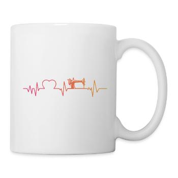 Machine à coudre sunset battement de coeur couture - Mug blanc - blanc - Droite
