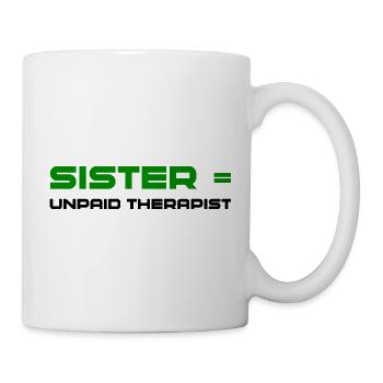 Green Bold Sister Typografie - Tasse - Weiß - Rechts