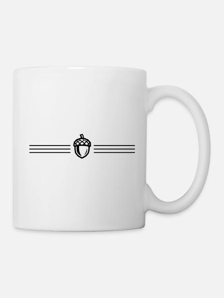 Eichel Symbol Linie - Tasse - Weiß