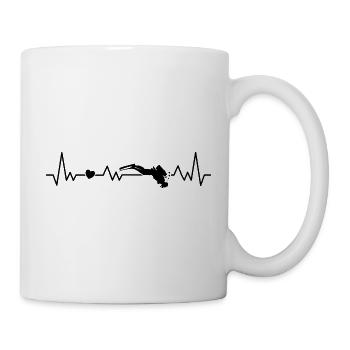 Taucher im Meer Herzschlag Für Schnorchler - Tasse - Weiß - Rechts