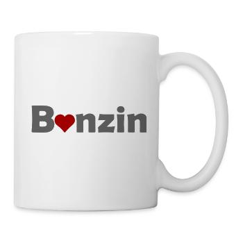 Benzin Liebhaber – Herz statt E Spruch - Tasse - Weiß - Rechts