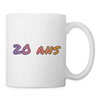 20. 20. JAHRESTAG. 20-JÄHRIGES JUBILÄUM. 20 JAHRE. - Tasse - Weiß - Rechts