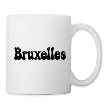 Brüssel, Brüssel Retro, Belgien Schwarz - Tasse - Weiß - Rechts
