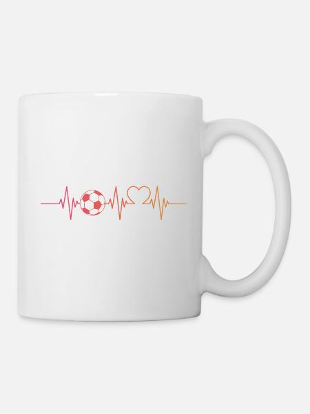 Fußballer Fußball Herzschlag Fußballspieler - Tasse - Weiß