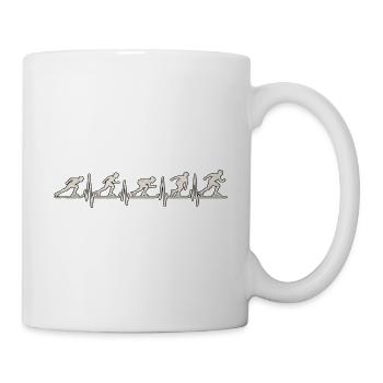 Inline Skating Herzschlag Silhouette - Tasse - Weiß - Rechts