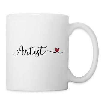 Künstler mit Herz - Tasse - Weiß - Rechts