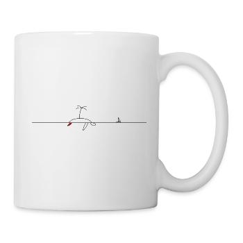 Palme auf Schildkröte Minimalismus Lineart - Tasse - Weiß - Rechts