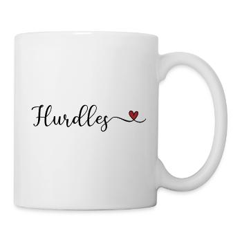 Hürden: Typografie mit Herz - Tasse - Weiß - Rechts