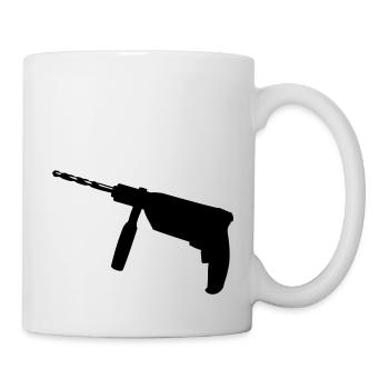 Bohrmaschine - Werkzeug - Tasse - Weiß - Rechts