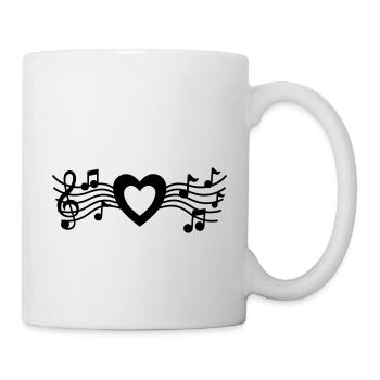 Musik-Herz - Tasse - Weiß - Rechts