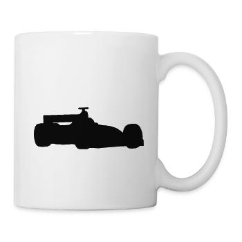 F1 voiture de course silhouette - Mug blanc - blanc - Droite