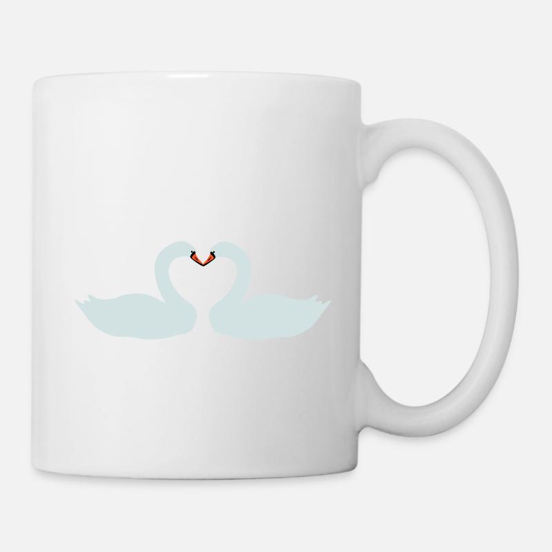 Schwäne Herz - Tasse - Weiß