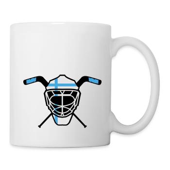 Hockey Goalie Maske Finnland - Tasse - Weiß - Rechts