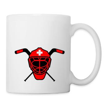 Hockey Goalie Maske Schweiz - Tasse - Weiß - Rechts