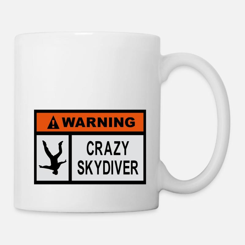 Warnung Verrückter Skydiver - Tasse - Weiß