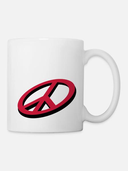 Frieden / peace (3D, 2c) - Tasse - Weiß
