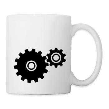 Zahnräder - Tasse - Weiß - Rechts