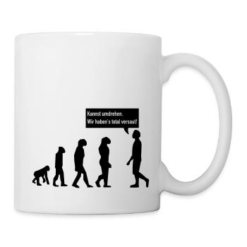 evolution umdrehen - Tasse - Weiß - Rechts