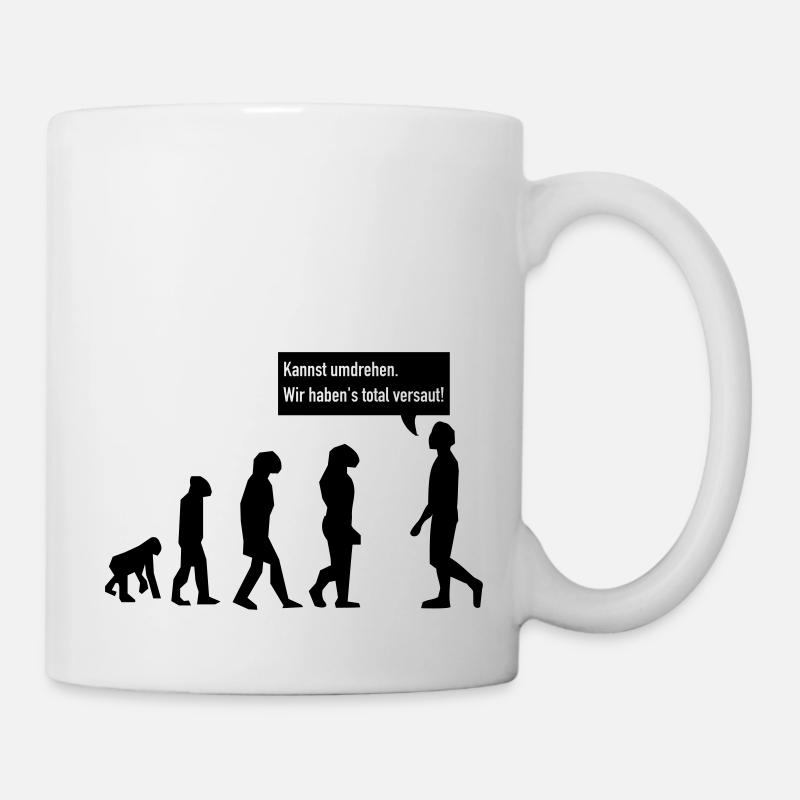 evolution umdrehen - Tasse - Weiß