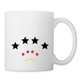 4 Sterne für Schwarz rot gold / 4 stars (3c) - Mug - white - Right