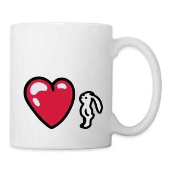 Lapin avec le coeur 3 - Mug blanc - blanc - Droite