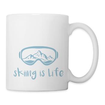skiing is life shirt - Tasse - Weiß - Rechts
