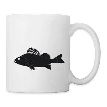 Barsch_schwarz_vollformat - Tasse - Weiß - Rechts
