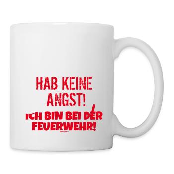 Ich bin bei der Feuerwehr - Tasse - Weiß - Rechts