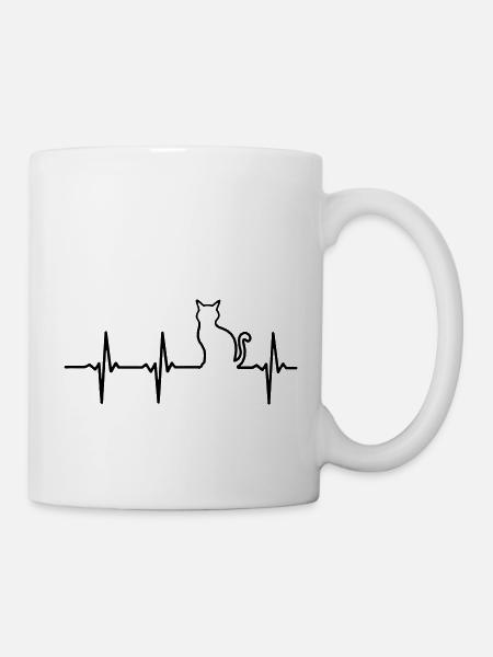 Mein Herz schlägt für Katzen - Tasse - Weiß