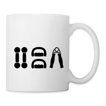 gym dumbell sport - Mug - white - Right