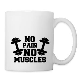 no pain no muscles ,muscu,musculation - Mug blanc - blanc - Droite