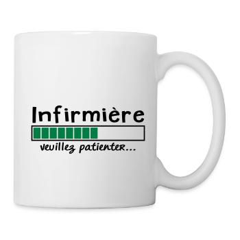 infirmière veuillez patienter - Mug blanc - blanc - Droite