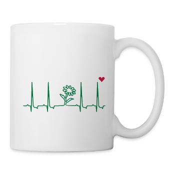 Blumen im Herzschlag / flowers in heart beat (2c) - Mug - white - Right