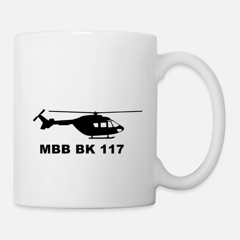 MBB BK 117 Helicopter - Tasse - Weiß