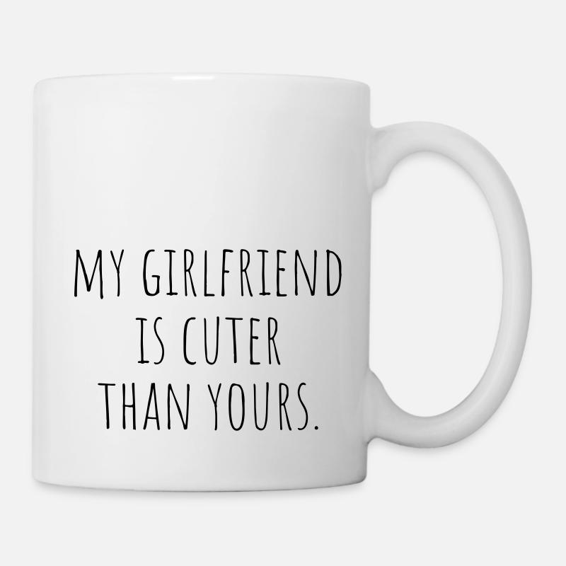 ma copine est plus mignon que le vôtre - Mug blanc - blanc