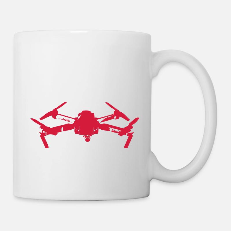 Drohne rot - Tasse - Weiß