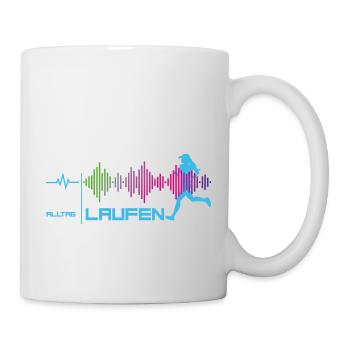 Läuferin - Alltags-Puls - good vibes (blau) - Tasse - Weiß - Rechts
