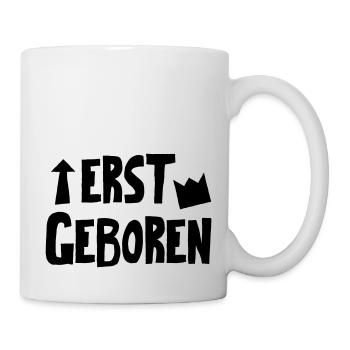 Zwillingsbody "Erstgeboren" - Tasse - Weiß - Rechts