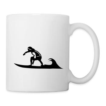 surfer welle surfbrett strand brandung - Tasse - Weiß - Rechts