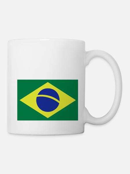 Brazil Flag - Mugg - vit