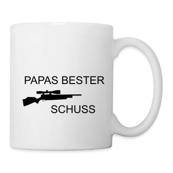 Papas bester Schuss - Tasse - Weiß - Rechts