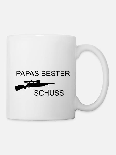 Papas bester Schuss - Tasse - Weiß